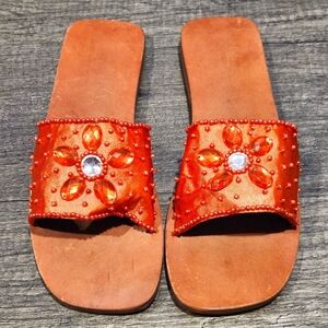 Mystique Orange Slip On Sandal Size 7 New without tags or Box